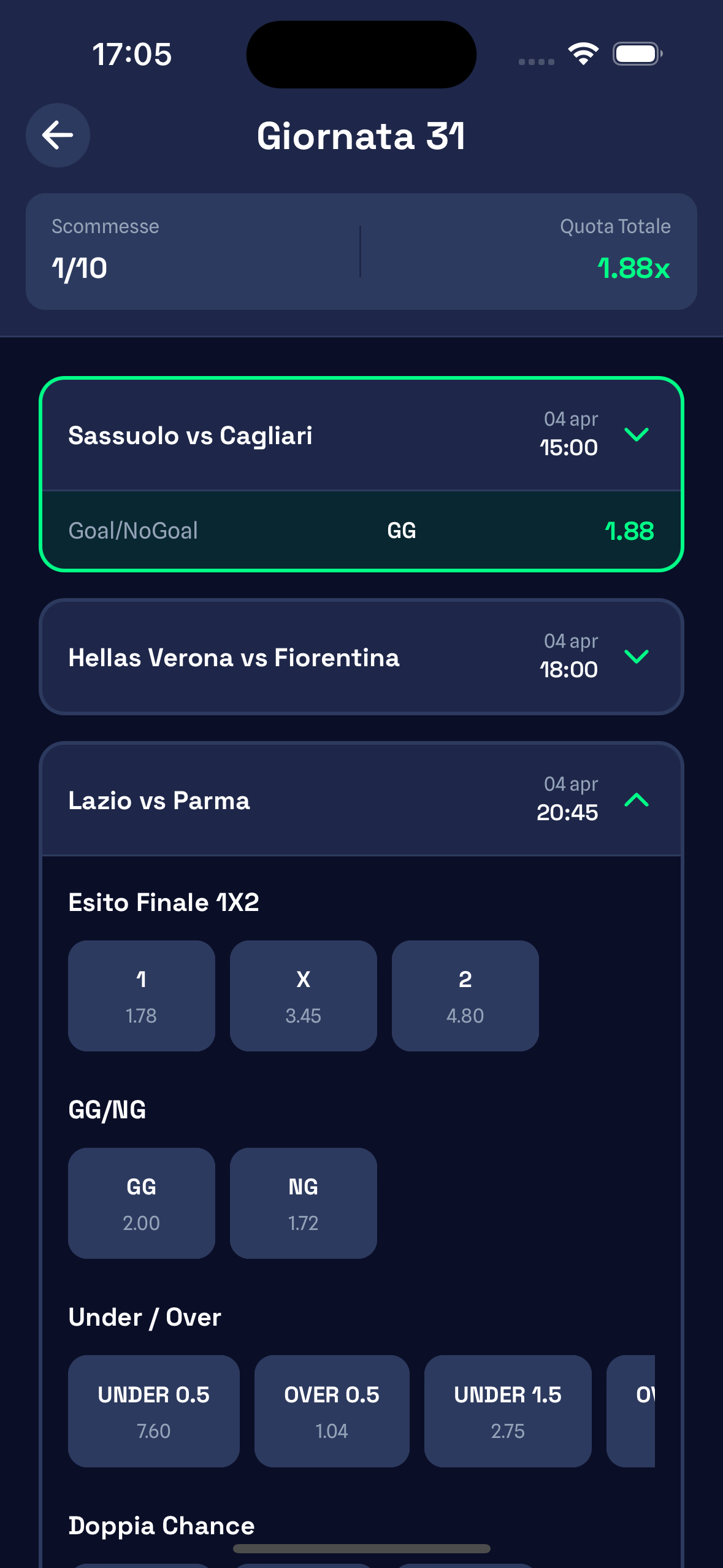 Fantabet app screenshot 2